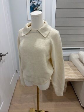 Collared Cream H&M Preppy Chic Crewneck Sweater